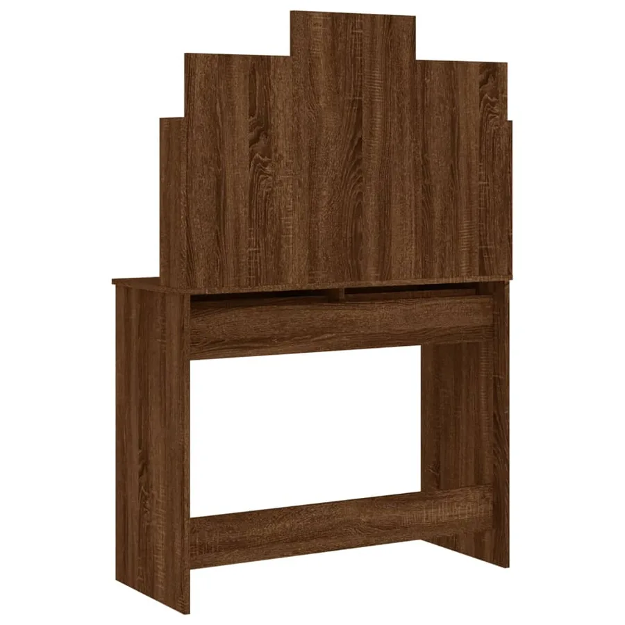 Coiffeuse avec miroir chêne marron 96x39x142 cm - 7