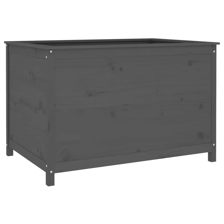 Lit surélevé de jardin gris 119,5x82,5x78 cm bois de pin massif - 2