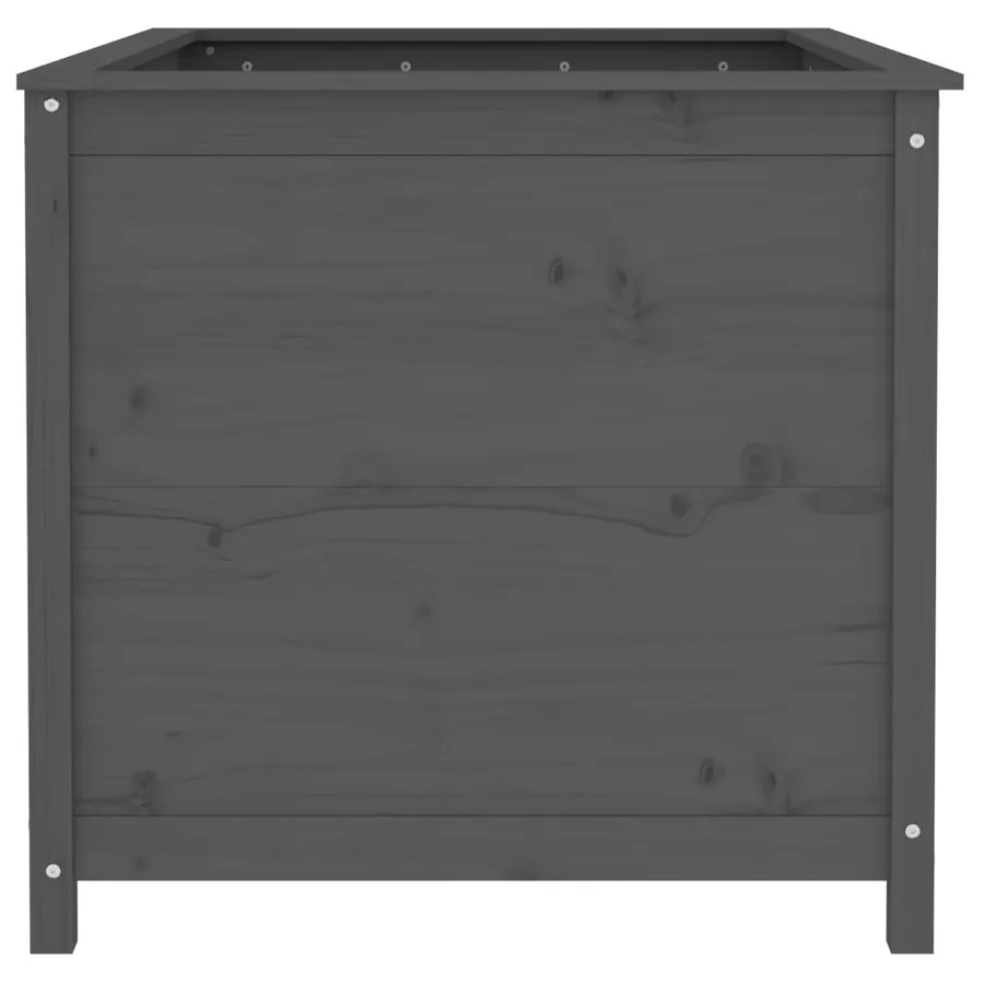 Lit surélevé de jardin gris 119,5x82,5x78 cm bois de pin massif - 4