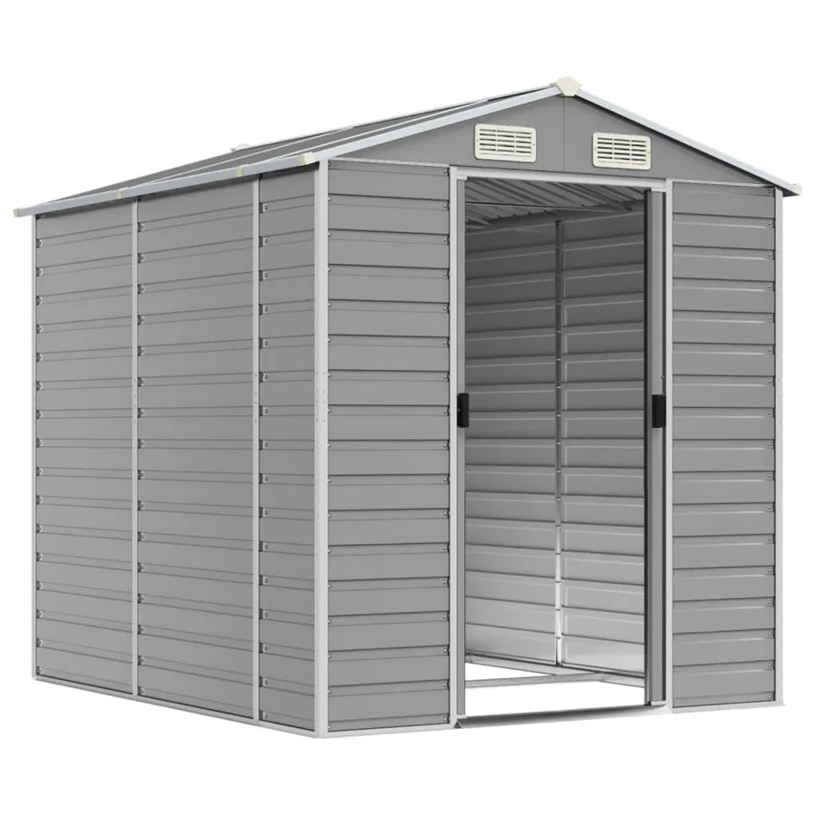 Abri de jardin gris clair 191 x 215 x 198 cm en acier galvanisé - 3