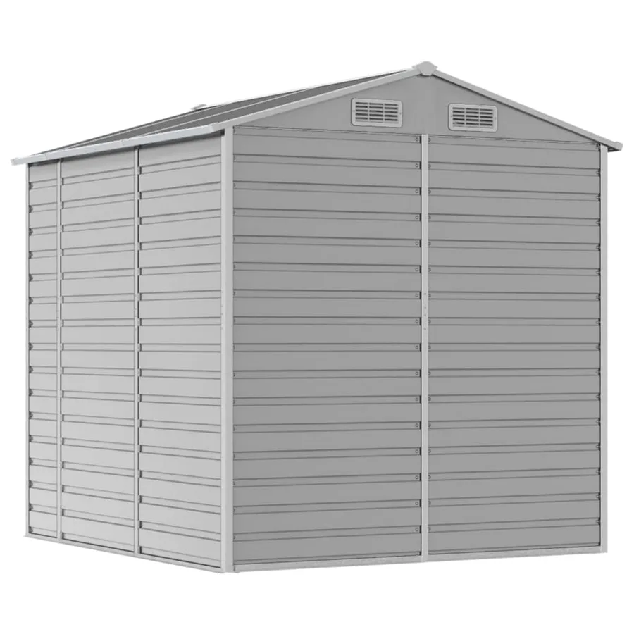Abri de jardin gris clair 191 x 215 x 198 cm en acier galvanisé - 7