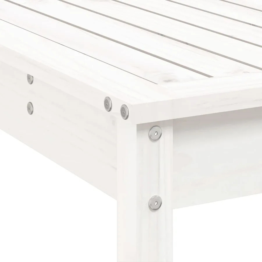 Ensemble de bar de jardin 9 pcs blanc bois de pin massif - 7
