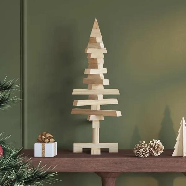 Arbre de Noël en bois pour décoration 60 cm bois massif de pin