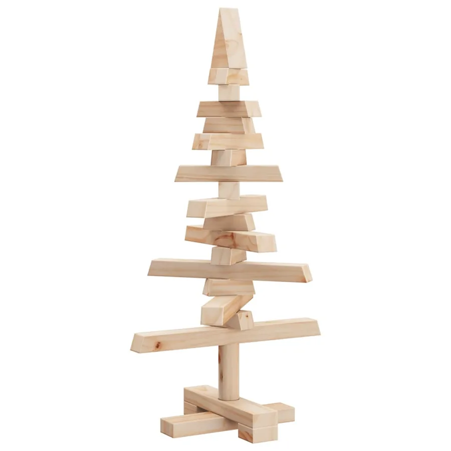 Arbre de Noël en bois pour décoration 60 cm bois massif de pin - 6
