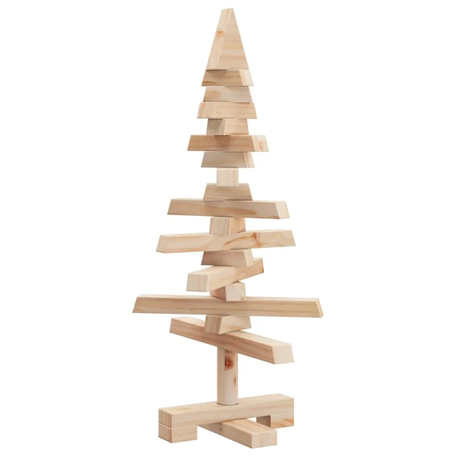 Arbre de Noël en bois pour décoration 60 cm bois massif de pin - 7