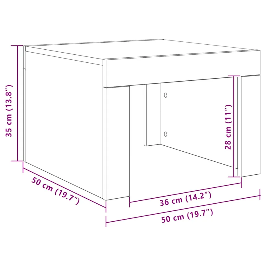 Table basse blanc 50x50x35 cm bois d'ingénierie - 10