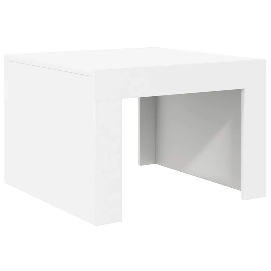 Table basse blanc 50x50x35 cm bois d'ingénierie - 7