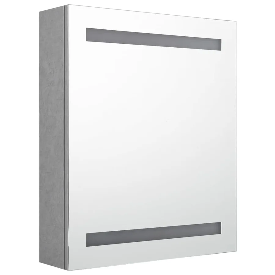 Armoire de salle de bain à miroir LED Gris béton 50x14x60 cm - 3