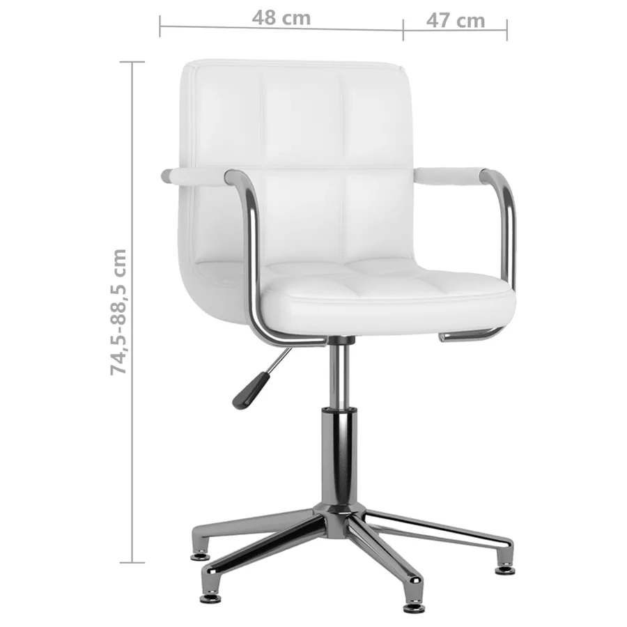 Chaise pivotante de salle à manger Blanc Similicuir - 8