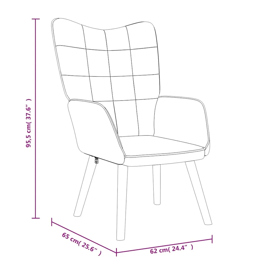 Chaise de relaxation avec tabouret Crème Tissu - 11