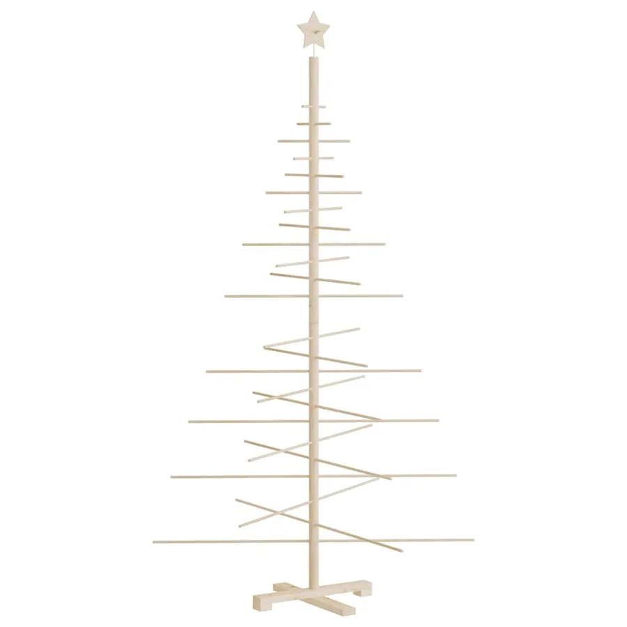 Arbre de Noël en bois pour décoration 180 cm bois massif de pin - 5