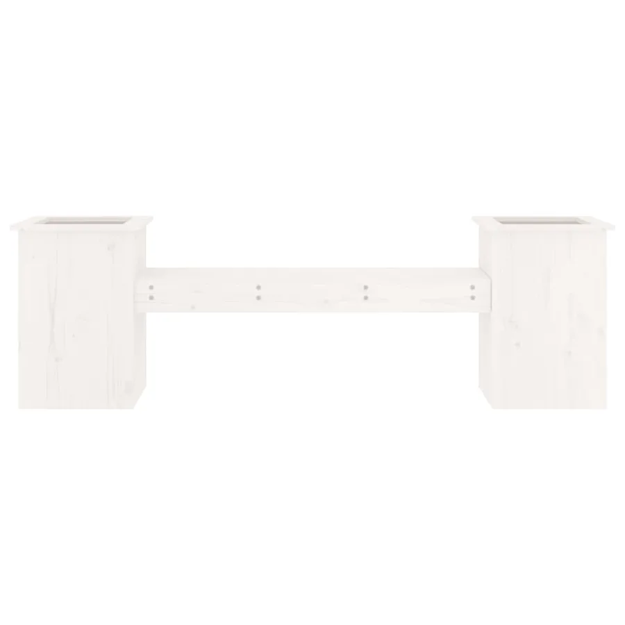 Banc avec jardinières blanc 184,5x39,5x56,5 cm bois massif pin - 4