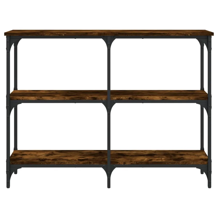 Table console chêne fumé 100x29x75 cm bois d'ingénierie - 4
