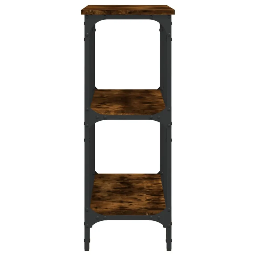 Table console chêne fumé 100x29x75 cm bois d'ingénierie - 5