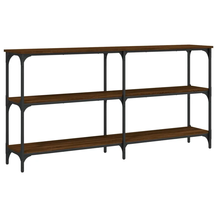 Table console chêne marron 150x29x75 cm bois d'ingénierie - 6