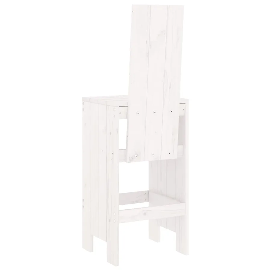 Tabourets de bar lot de 2 blanc 40x42x120 cm bois massif de pin - 6