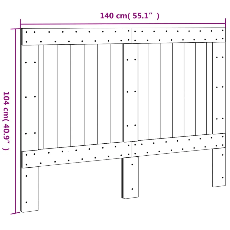 Tête de lit 140x104 cm bois massif de pin - 7