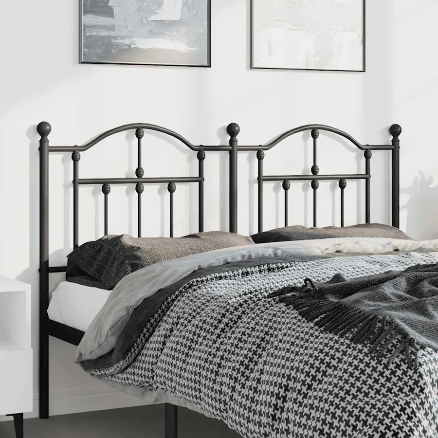 Tête de lit de remplacement métal noir 135 cm