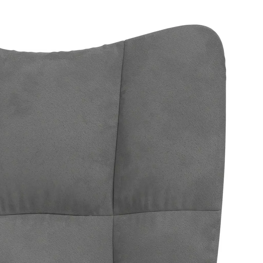 Chaise à bascule avec repose-pied Gris foncé Velours - 10