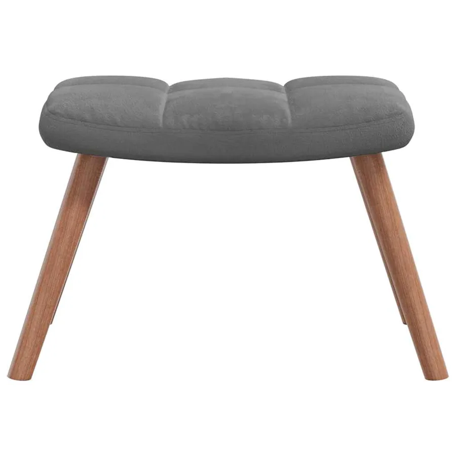 Chaise à bascule avec repose-pied Gris foncé Velours - 5