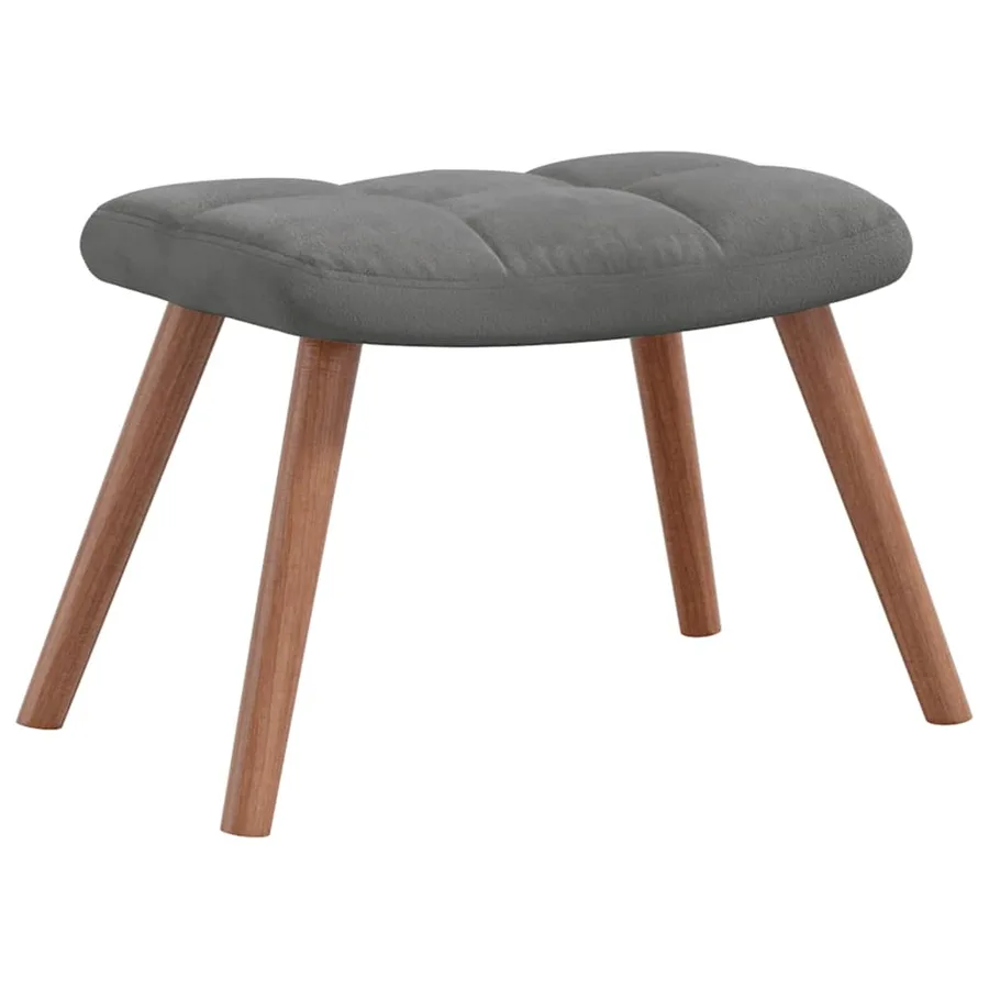 Chaise à bascule avec repose-pied Gris foncé Velours - 8