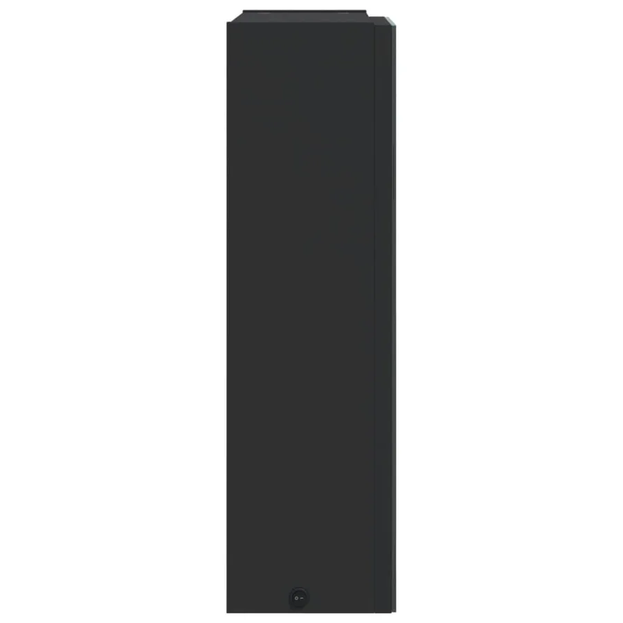 Armoire de salle de bain à miroir avec LED noir 45x13x52 cm - 7