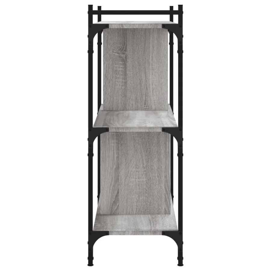 Bibliothèque 3 niveaux sonoma gris 76x32x88cm bois d'ingénierie - 5