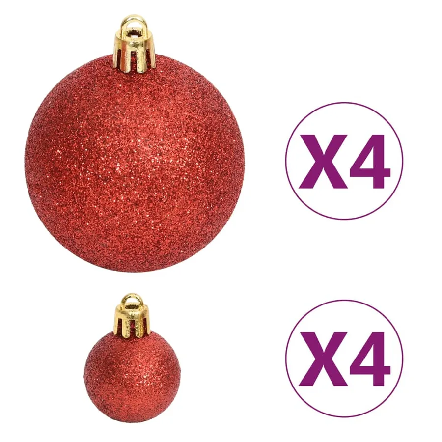 Ensemble de boules de Noël 108 pcs Doré et rouge - 10
