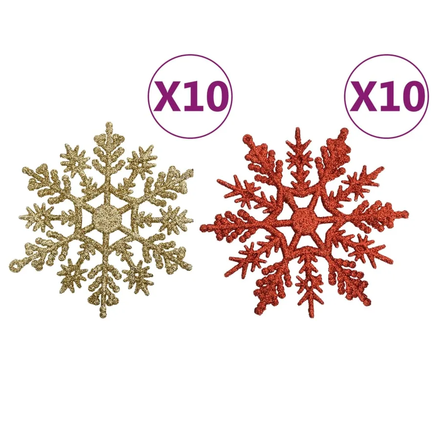 Ensemble de boules de Noël 108 pcs Doré et rouge - 11
