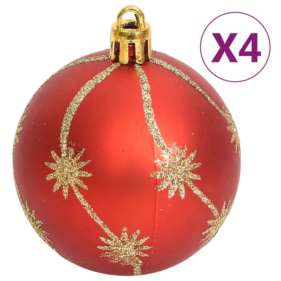 Ensemble de boules de Noël 108 pcs Doré et rouge - 8