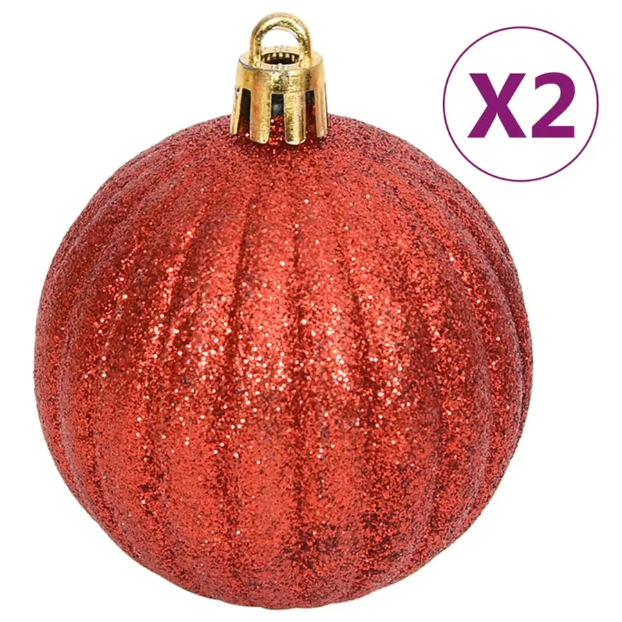 Ensemble de boules de Noël 108 pcs Doré et rouge - 9