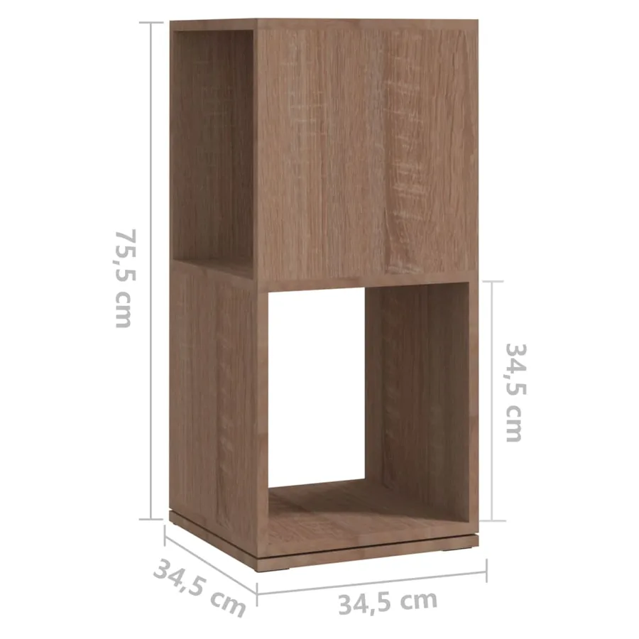Armoire rotative Chêne Sonoma 34,5x34,5x75,5 cm bois ingénierie - 7