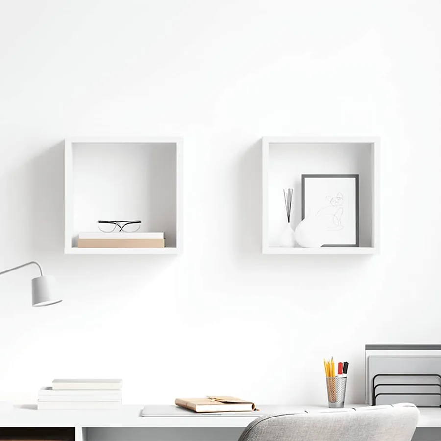 Étagères cube murales 2 pcs Blanc 30x15x30 cm