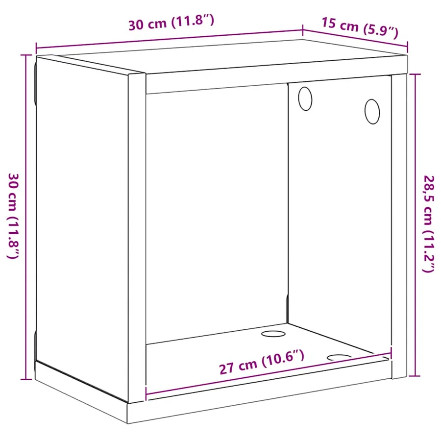 Étagères cube murales 2 pcs Blanc 30x15x30 cm - 11