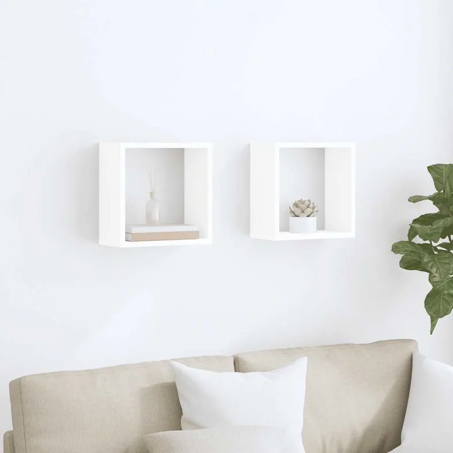 Étagères cube murales 2 pcs Blanc 30x15x30 cm - 3