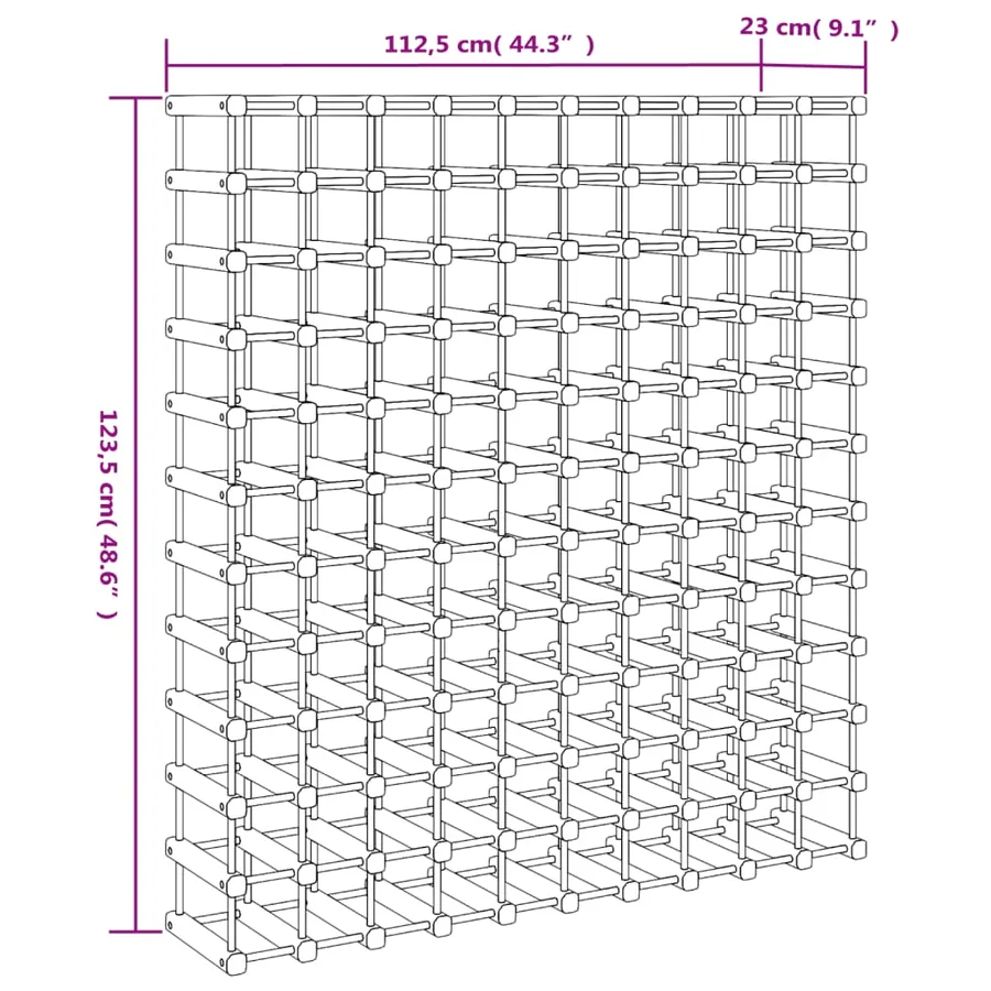Casier à vin pour 120 bouteilles 112,5x23x123,5 cm pin massif - 8