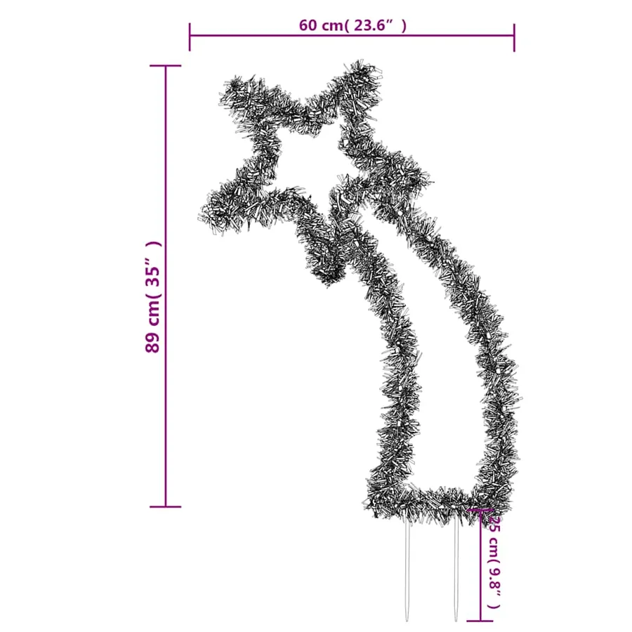 Décoration lumineuse météore de Noël avec piquets 115 LED 89 cm - 10