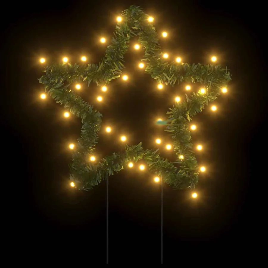 Décoration lumineuse étoile de Noël piquets 3 pcs 50 LED 29 cm - 5