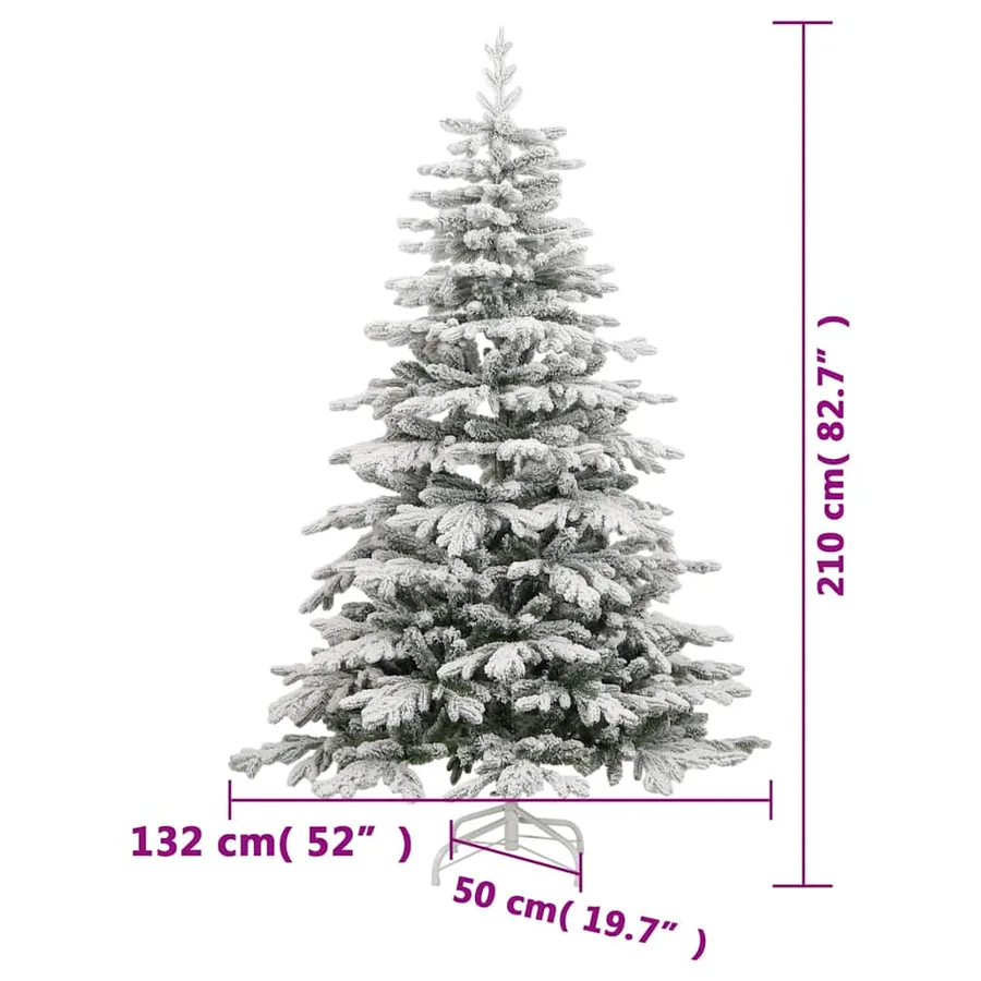 Sapin de Noël artificiel à charnières avec neige floquée 210 cm - 9