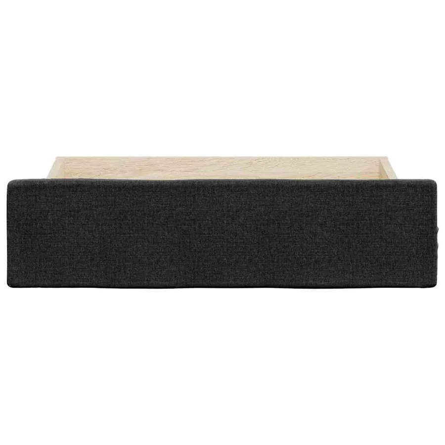 Tiroirs de lit 2 pcs noir bois d'ingénierie et tissu - 4