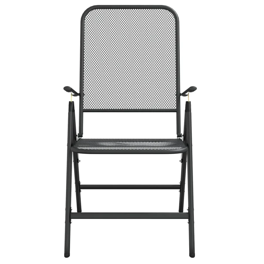 Ensemble à manger de jardin 5 pcs anthracite métal maille - 5