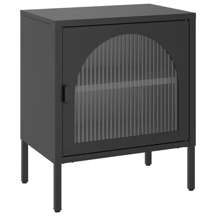 Tables de chevet 2 pcs noir 50x35x60 cm verre et acier - 3