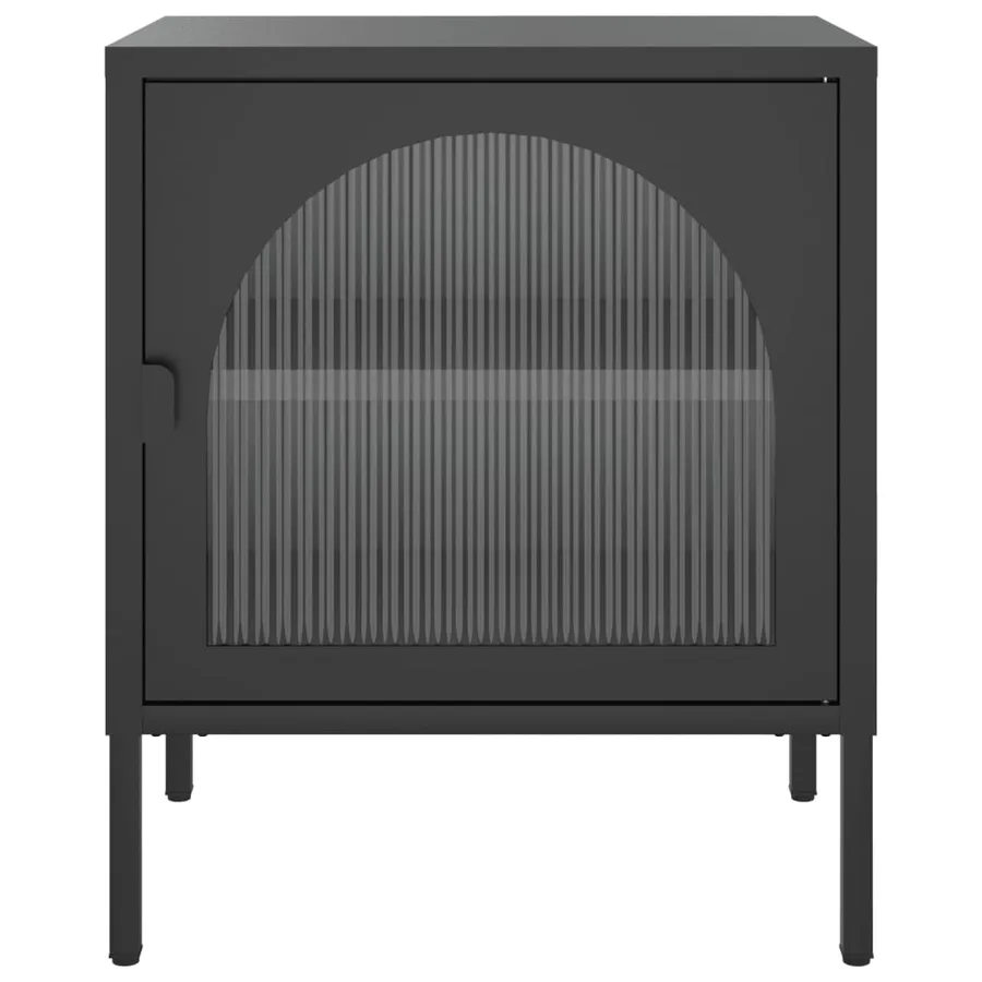 Tables de chevet 2 pcs noir 50x35x60 cm verre et acier - 4