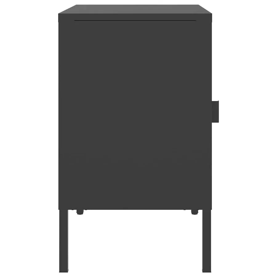 Tables de chevet 2 pcs noir 50x35x60 cm verre et acier - 5