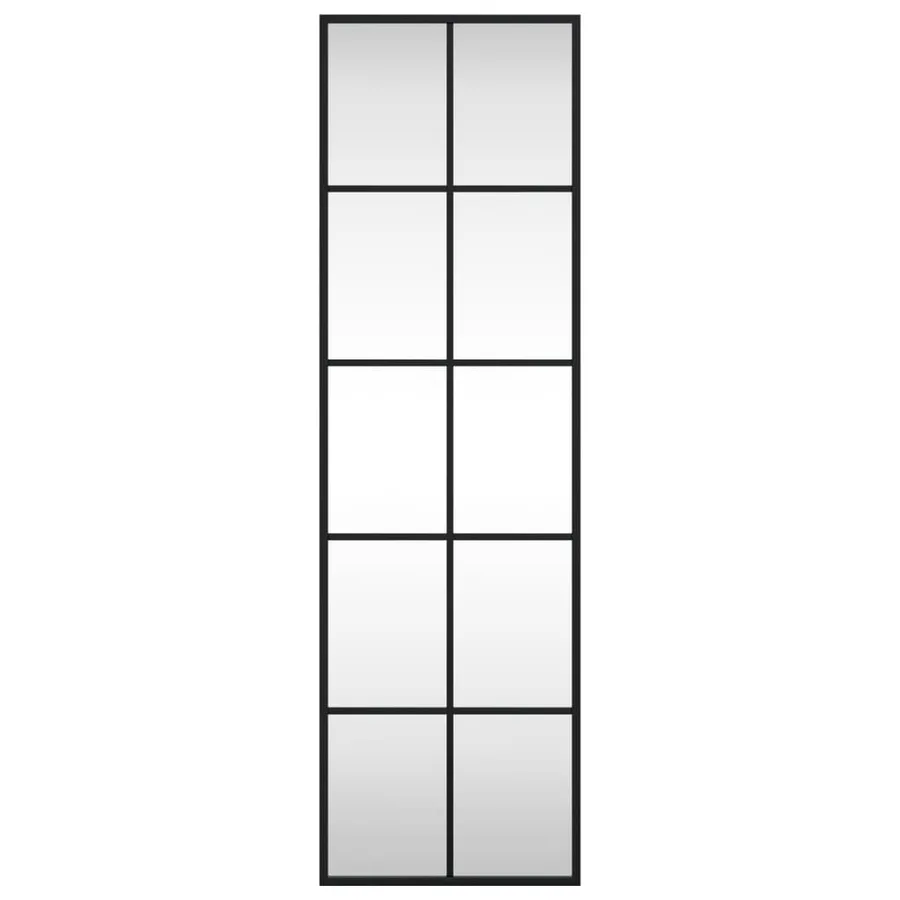 Miroir mural noir 30x100 cm rectangulaire fer - 3