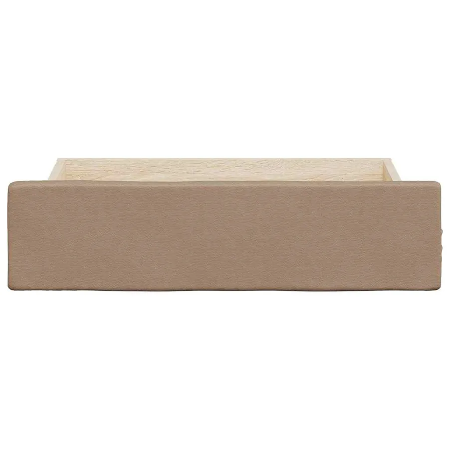 Tiroirs de lit 2 pcs cappuccino bois d'ingénierie et similicuir - 4