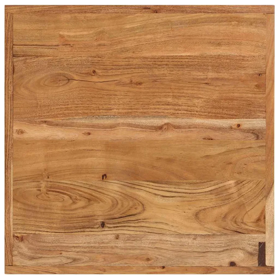 Table de bar 55x55x107 cm bois massif d'acacia et fer - 4
