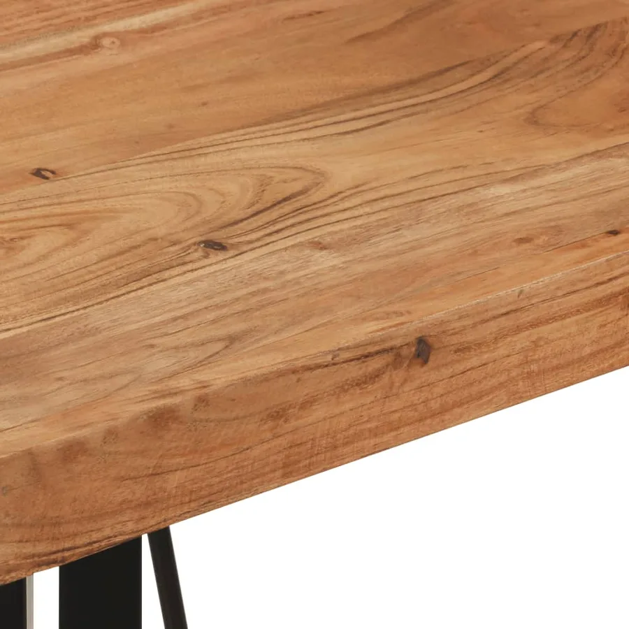 Table de bar 55x55x107 cm bois massif d'acacia et fer - 7