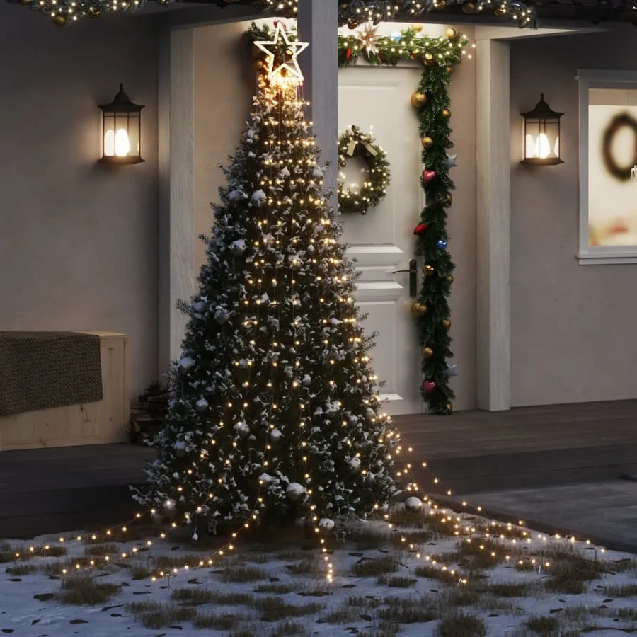Guirlande de sapin de Noël 320 LED blanc chaud 375 cm