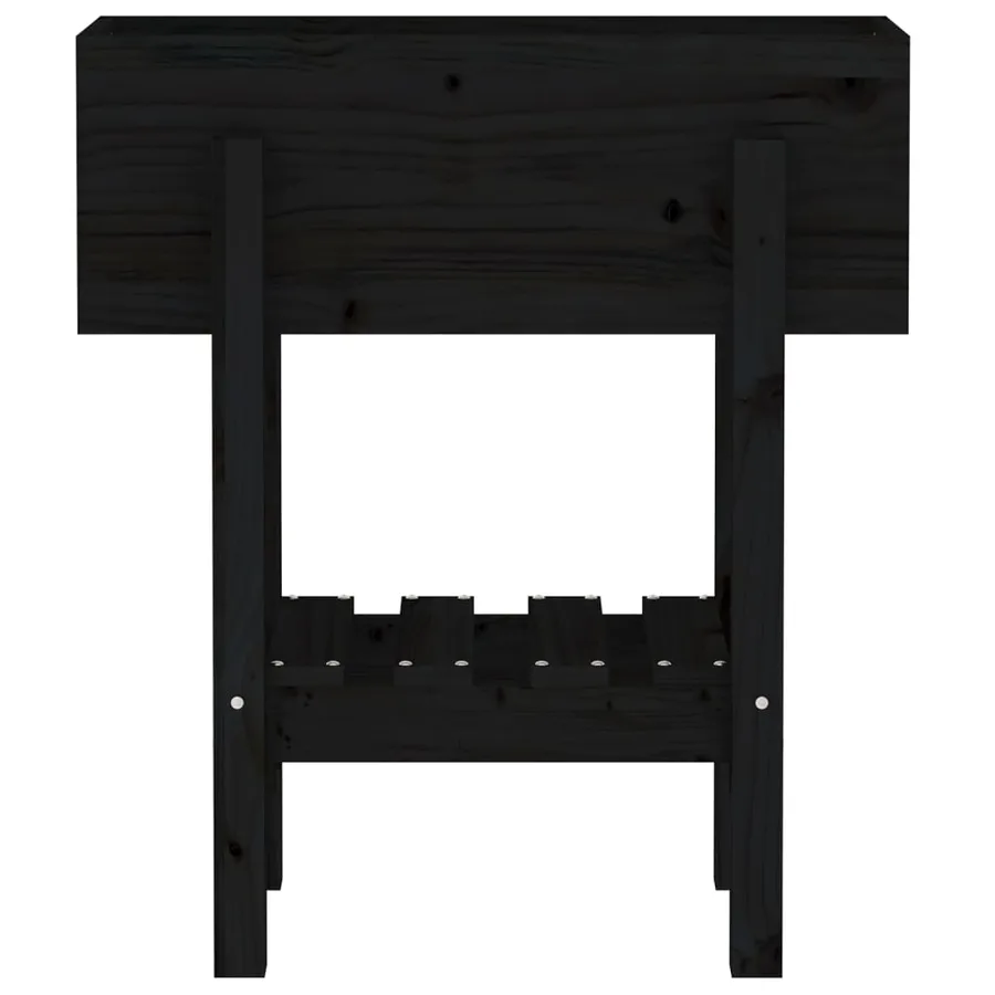Jardinière noir 62x30x69 cm bois massif de pin - 6